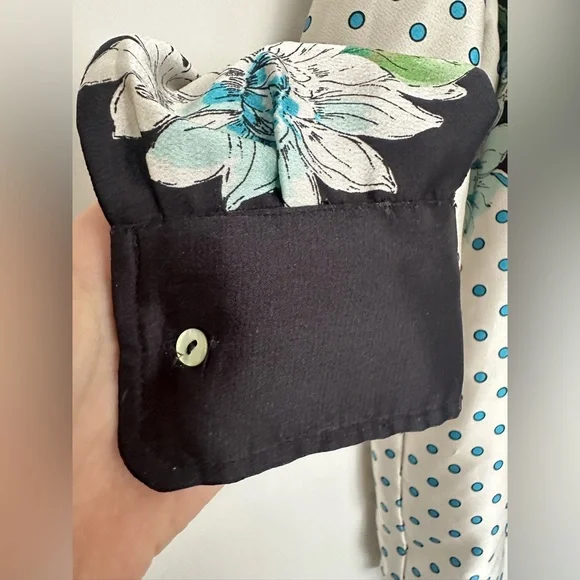 Zara floral and polka dot long sleeve blouse button down shirt - Picture 5 of 5